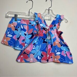 FEATHER 4 ARROW Girls Pink Blue Sleeveless Top & Shorts Escape Set Size 4-5 Y